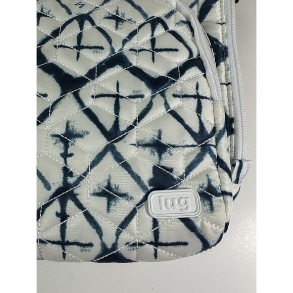 Lug Ranger Crossbody Bag Watercolor Diamond Print White & Blue Quilted Pockets - Picture 4 of 12